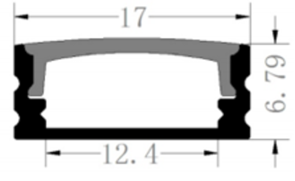 Knightsbridge 1M / 2M Aluminium Strip Tape Profile - Surface Mounted