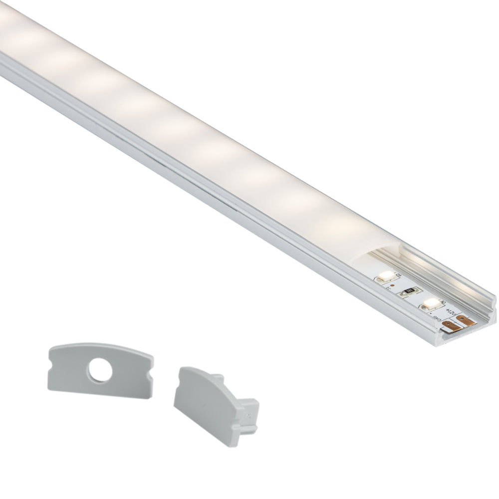 Knightsbridge 1M / 2M Aluminium Strip Tape Profile - Surface Mounted