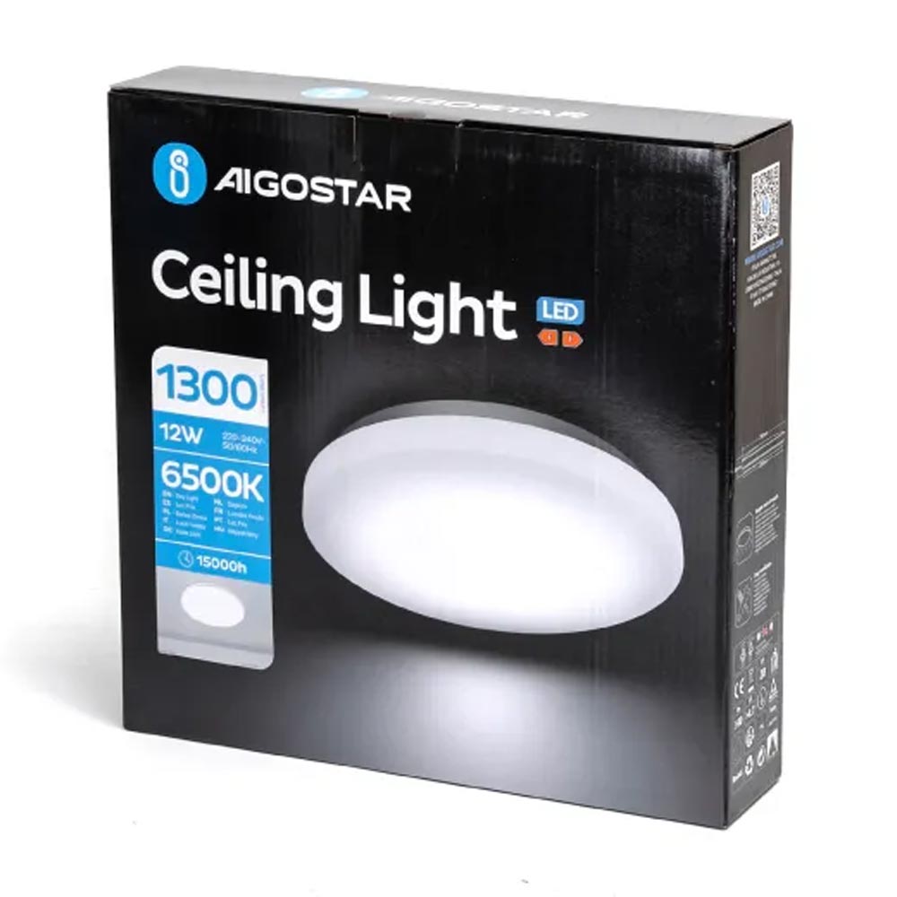 Aigostar 12W 24W LED Round Bulkhead Ceiling Surface Mounted Light Bright Daylight 6500K Lighting