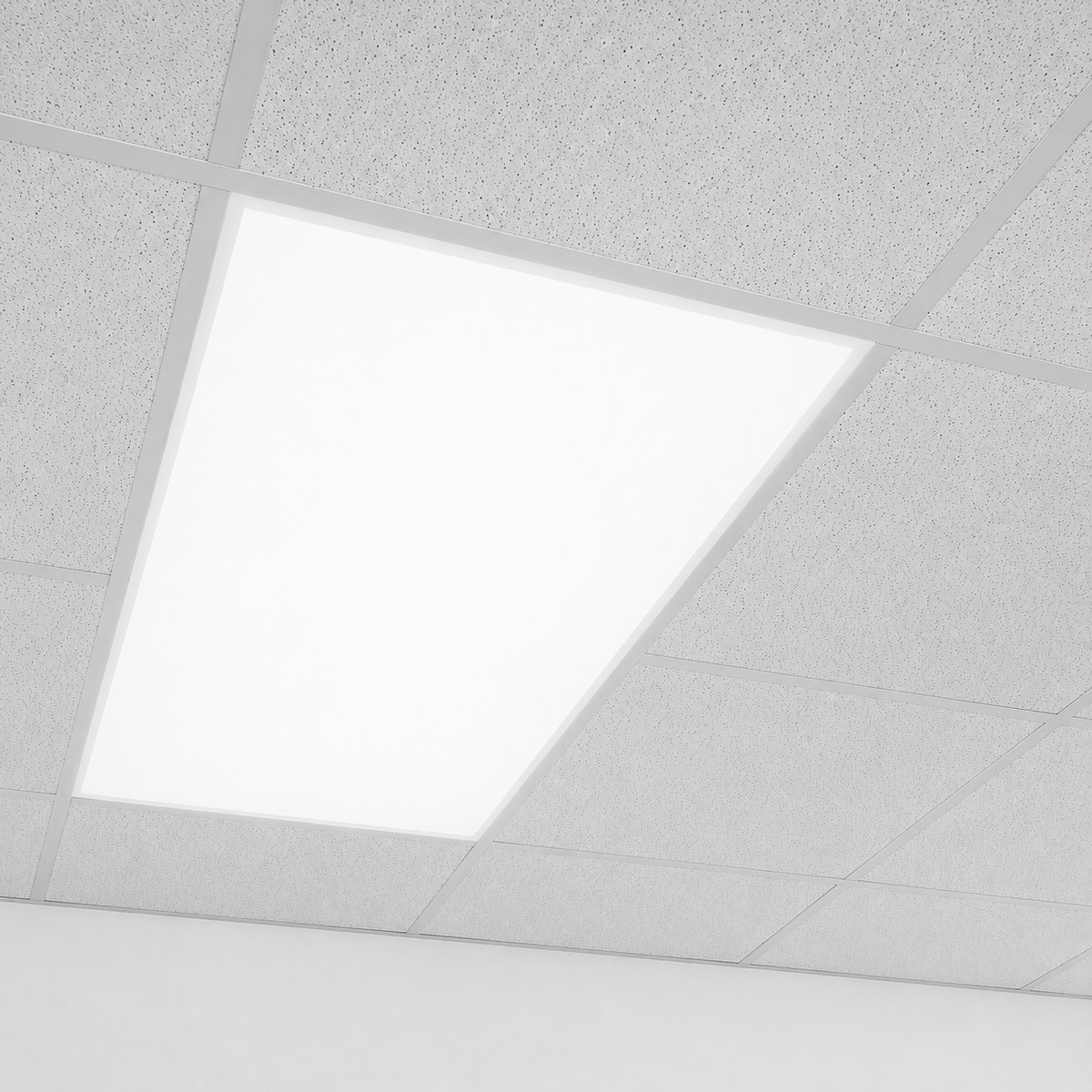 1200x600 LED panel light 80W 6500K daylight installed in suspended ceiling