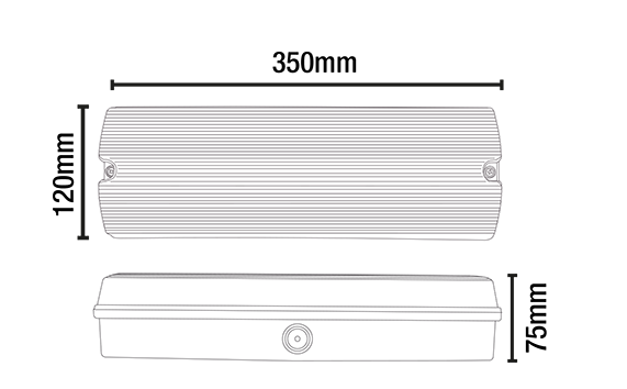 EMCO 5W LED Bulkhead Maintained or Non Emergency Fire Exit IP65 3hr Backup Light