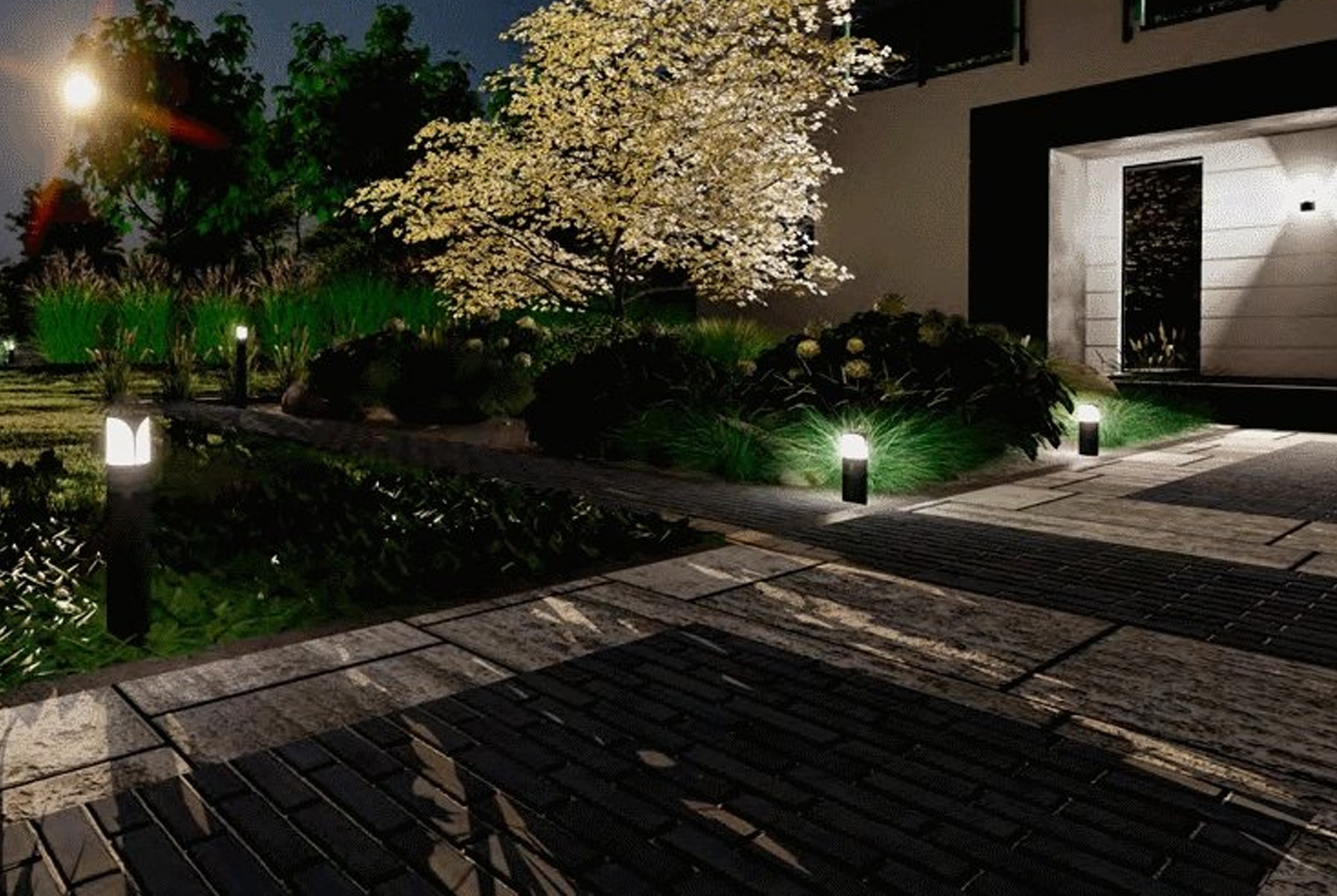 Kanlux PRESO 30 GR Garden Lamp Post | 30cm Graphite Waterproof Outdoor LED Light IP44