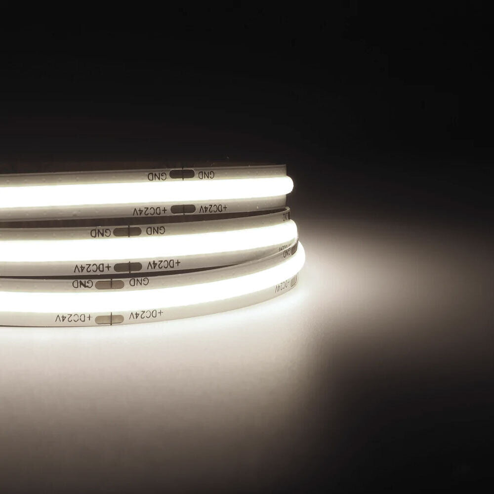Manningham 24V 11w/m 5 meter IP00 8mm 55W White LED COB Dotless Striptape - IP00 Indoor - Choice of Warm WW Cool White CW