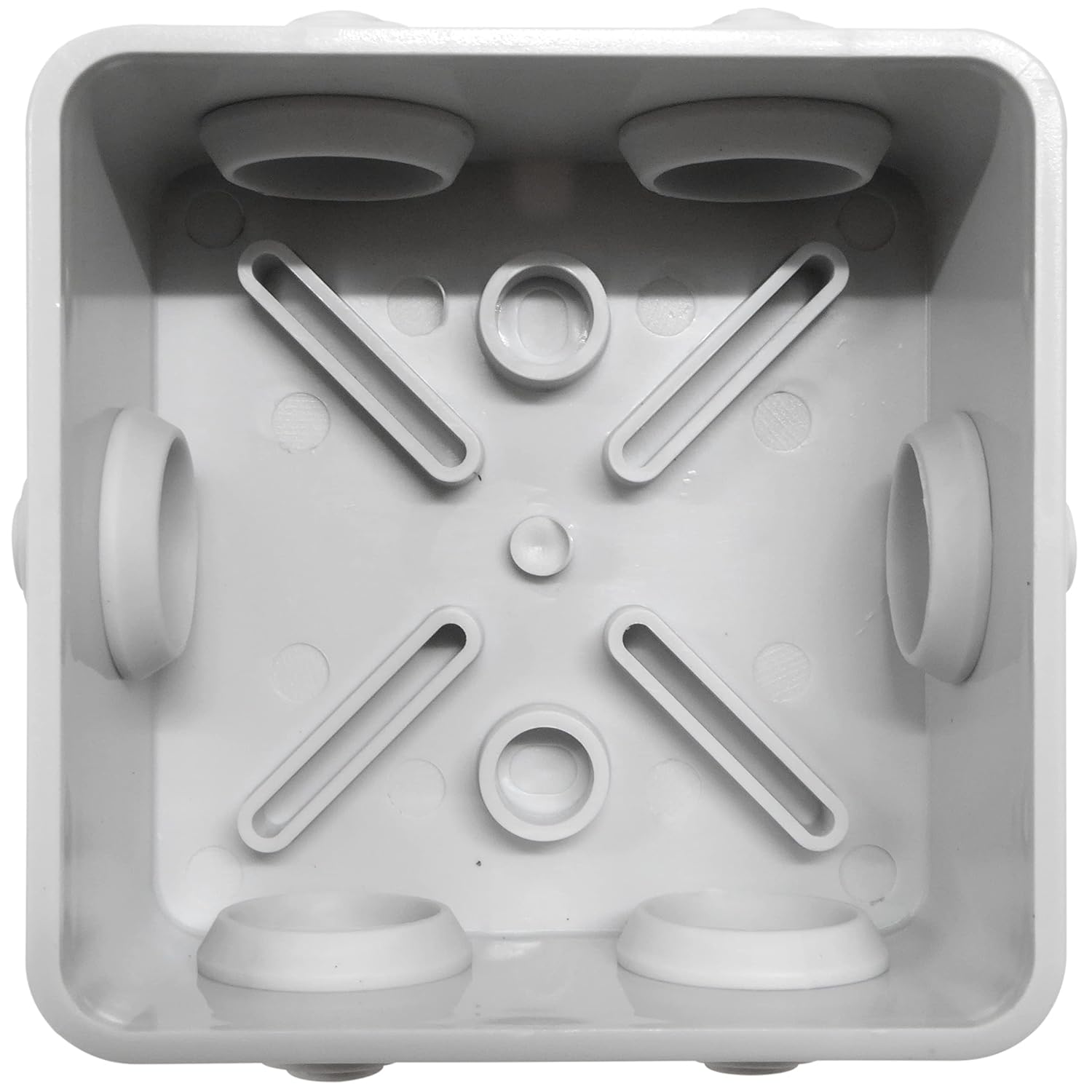 ESR SO80 80mm x 80mm x 40mm IP44 Electrical Junction Box with Grommets Outdoor Exterior Wiring Cable Connection CCTV