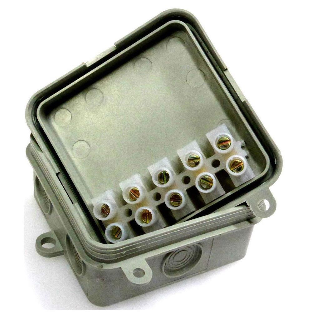 ESR JBC2 65mm x 65mm x 30mm IP44 Electrical Wiring Junction Box Waterproof Enclosure 15amp Terminal Connector Outdoor (Used with Floodlight Installation)