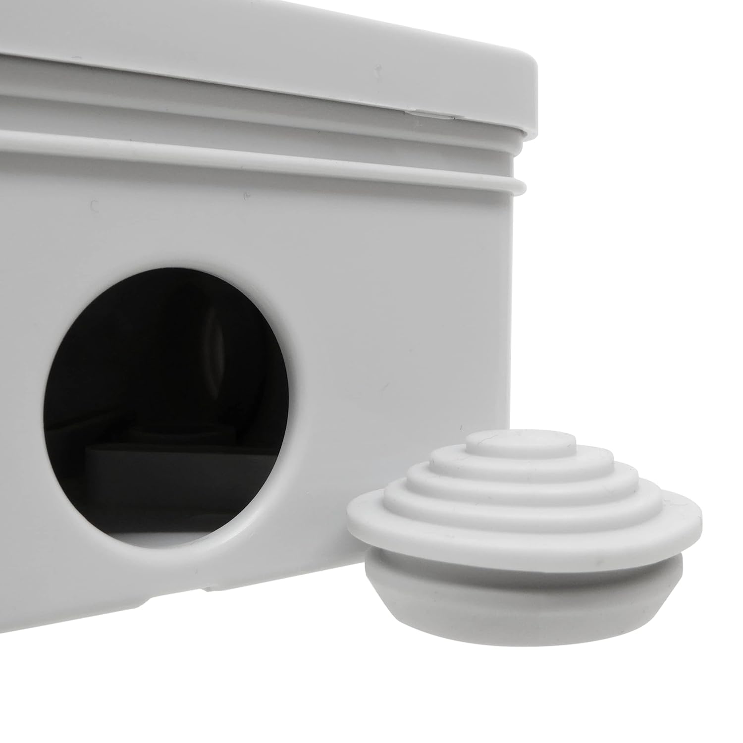 ESR SO80 80mm x 80mm x 40mm IP44 Electrical Junction Box with Grommets Outdoor Exterior Wiring Cable Connection CCTV