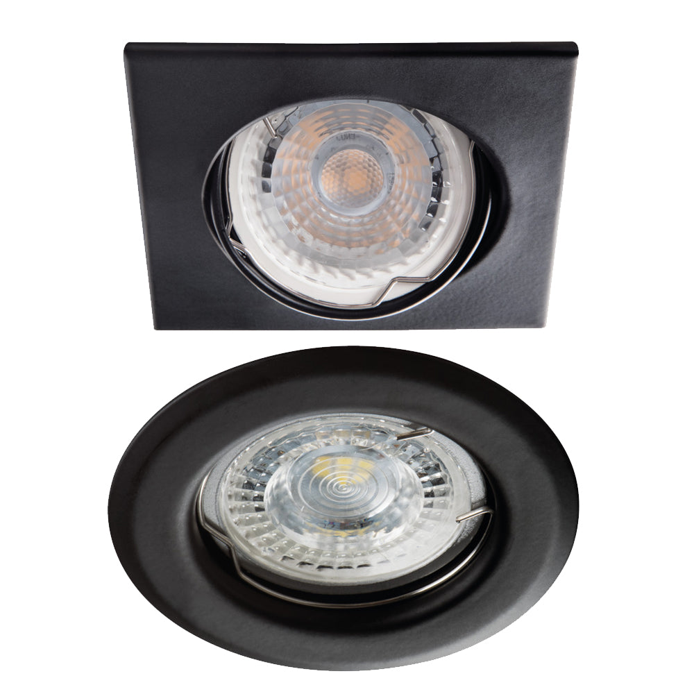 Kanlux ALOR Ceiling Recessed Mounted GU10 Spot Light - Fixed / Tilt - Round Square