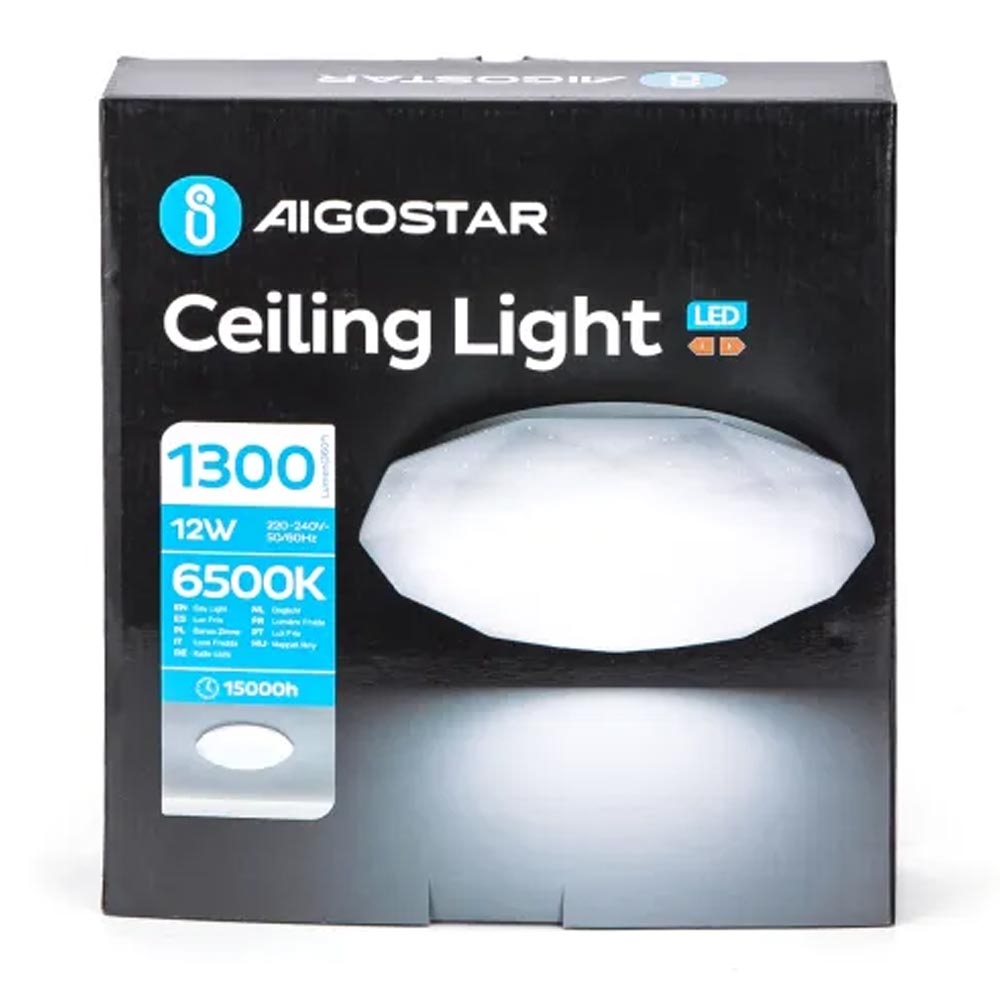 Aigostar 12W 20W 24W LED Round Bulkhead Diamond Ceiling Surface Mounted Bright Light 6500K Daylight