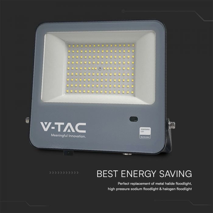 V-TAC 100W LED Floodlight VT-44103 – Samsung Chip, Photocell Sensor, IP65 6500K Black