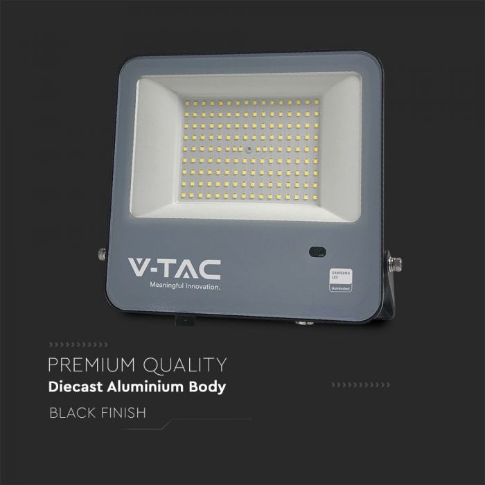 V-TAC 100W LED Floodlight VT-44103 – Samsung Chip, Photocell Sensor, IP65 6500K Black