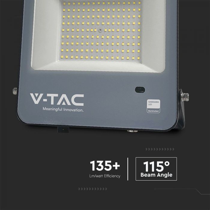 V-TAC 100W LED Floodlight VT-44103 – Samsung Chip, Photocell Sensor, IP65 6500K Black