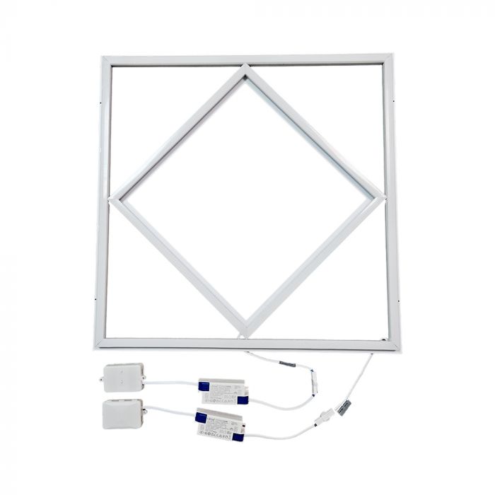 Manningham Lighting 600x600 LED Diamond Lattice Edge Lit Frame Ceiling Recessed Panel Light