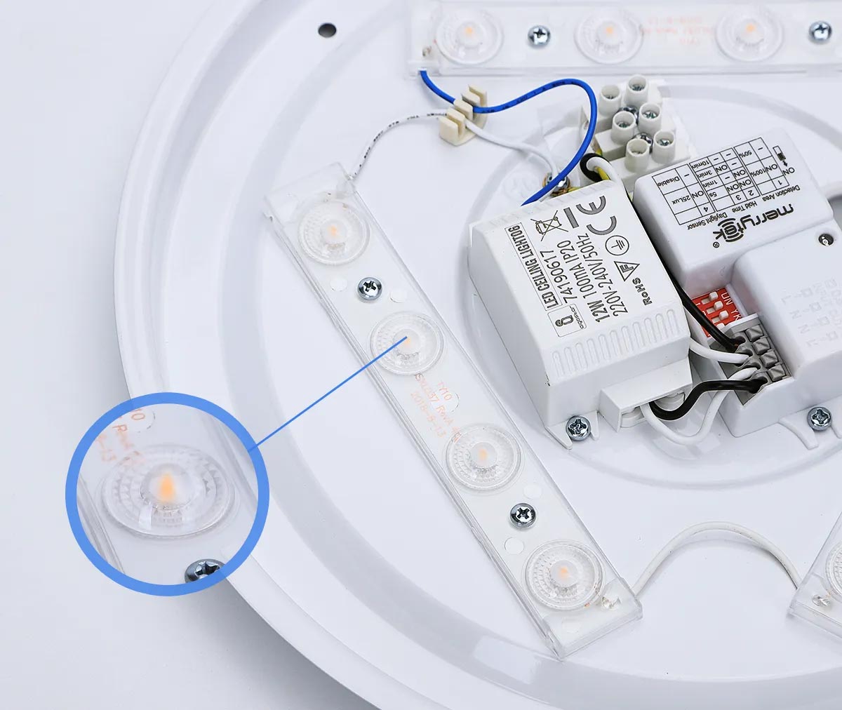 Aigostar 24W LED Ceiling Mounted Round Bulkhead Microwave Motion Sensor Dector Light Daylight 6500K