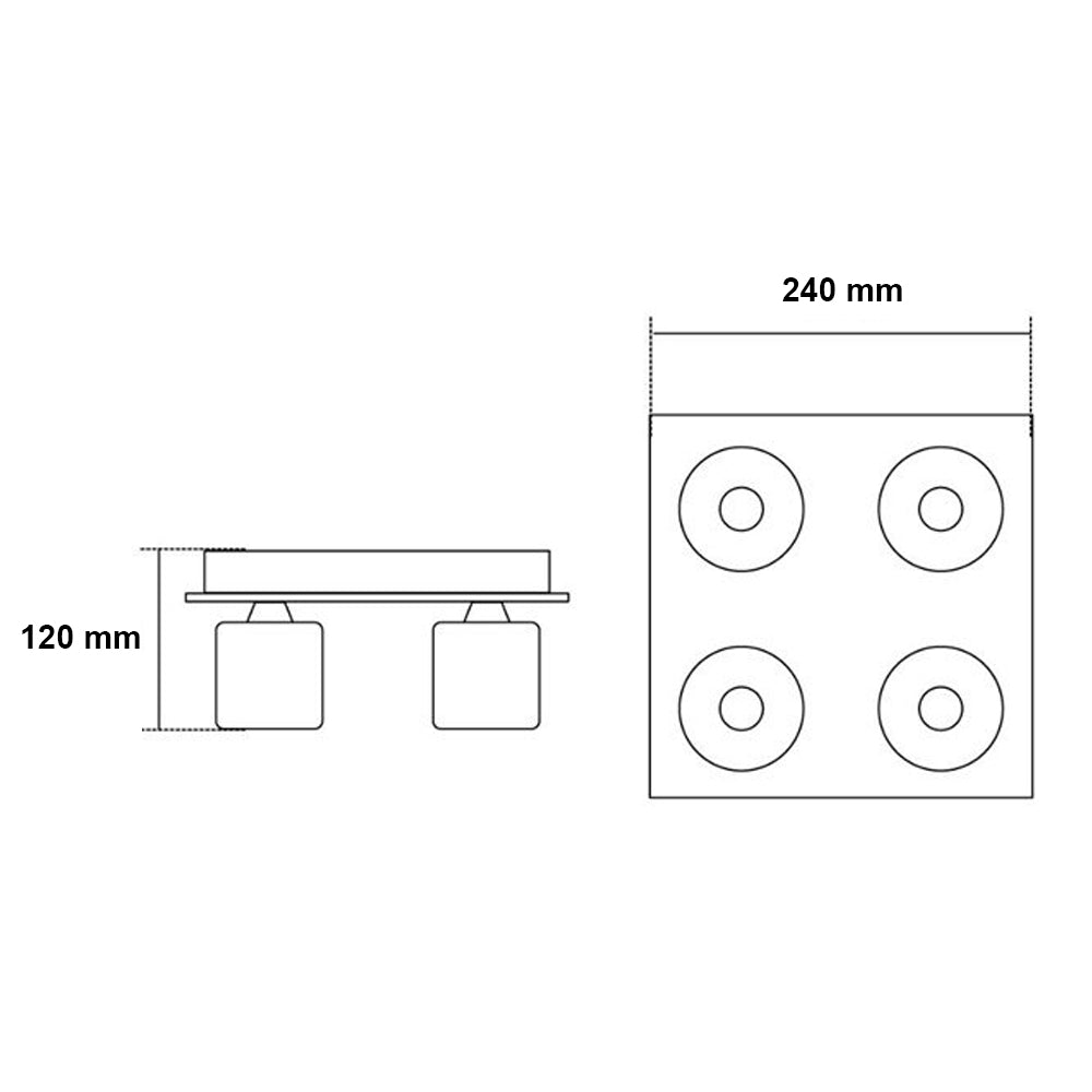 FORUM Taurus 4LT Ceiling Fitting Light Chrome/Smoked Glass G9-IP44