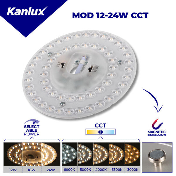 Kanlux MOD 12–24W CCT LED Light Source Module Adjustable Power 3000–6000k