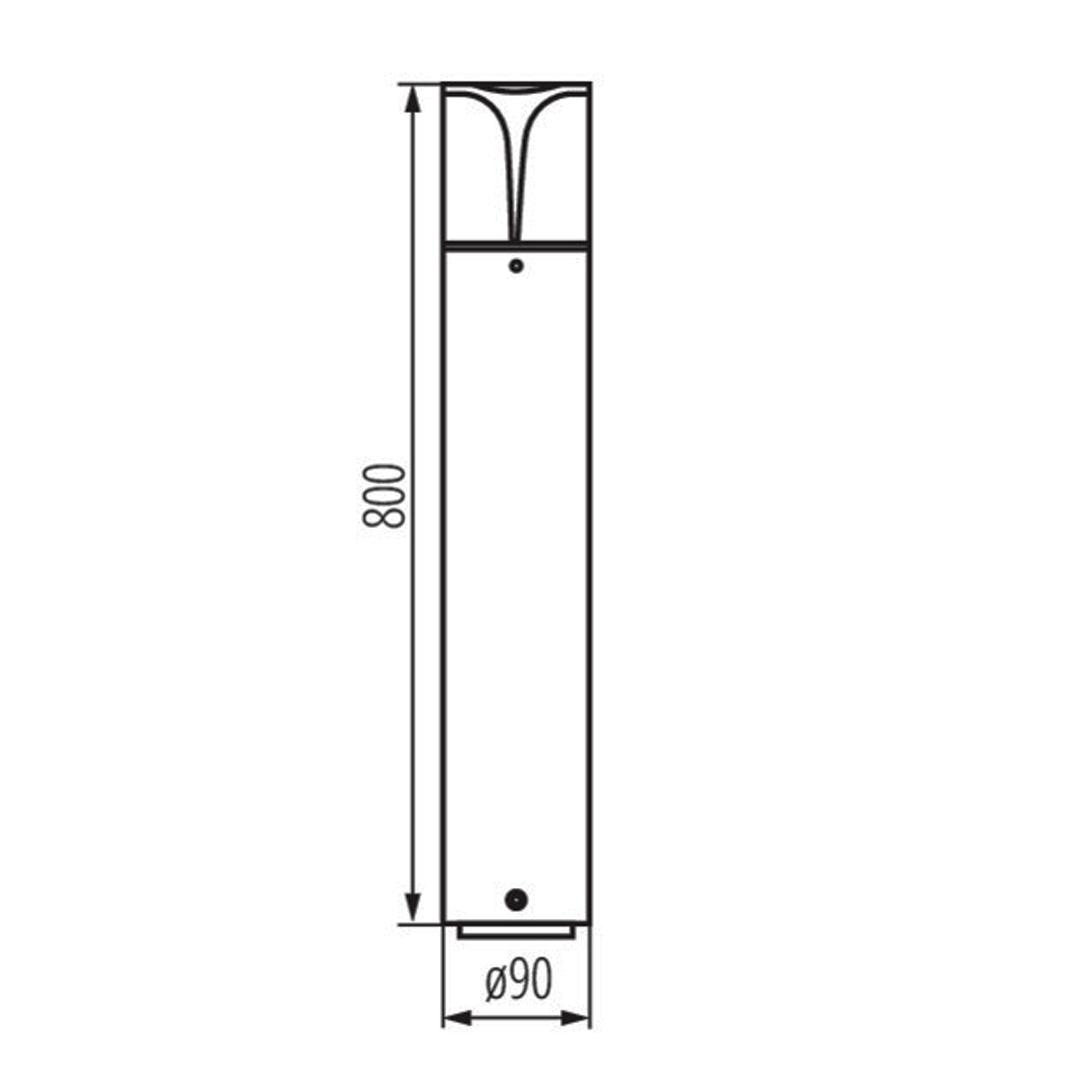 Kanlux PRESO 80 GR Garden Lamp Post | 80cm Stylish Modern Aluminum LED Outdoor Fixture Waterproof IP44