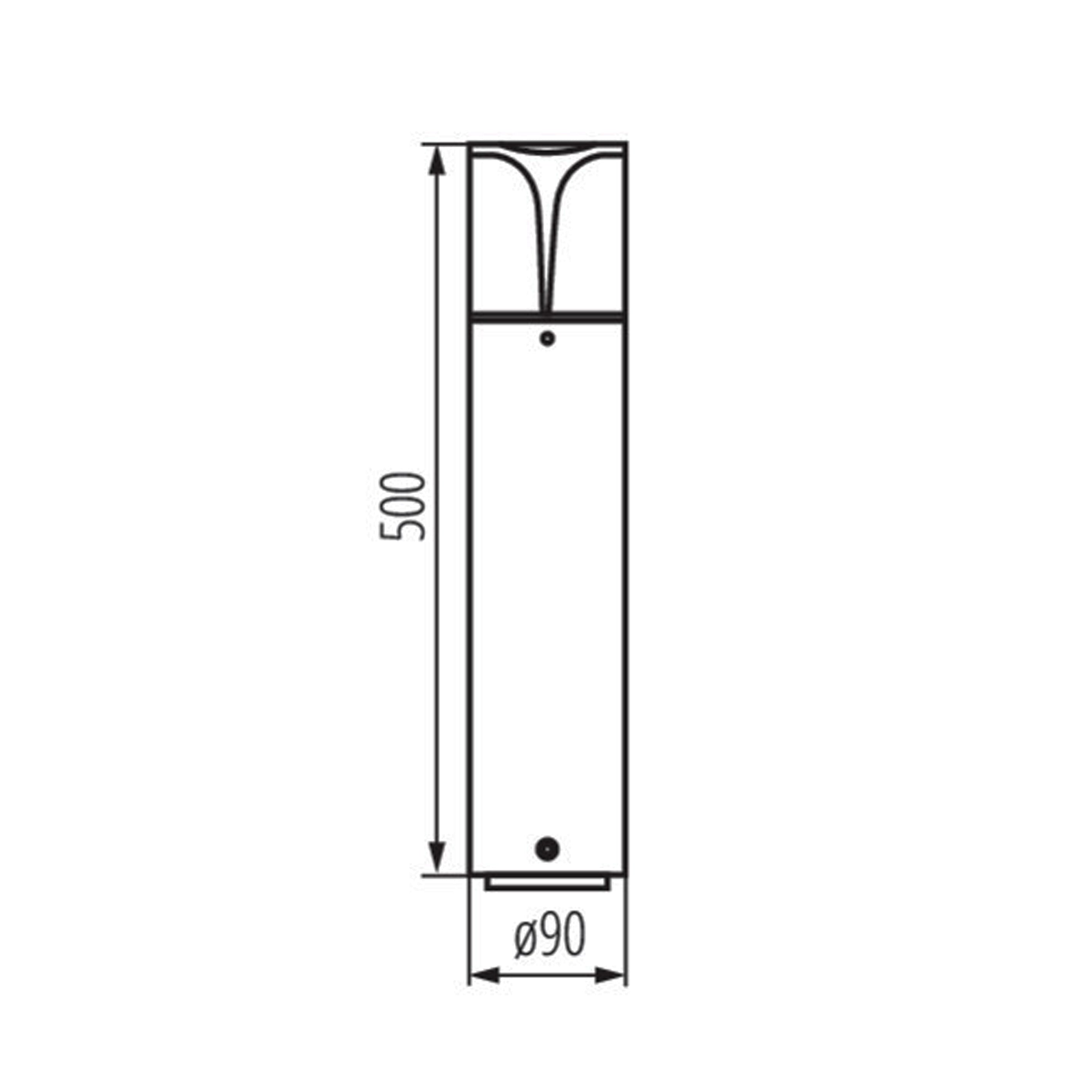 Kanlux PRESO 50 GR Garden Lamp Post | 50cm Durable Modern Aluminum LED Outdoor Fixture Waterproof IP44