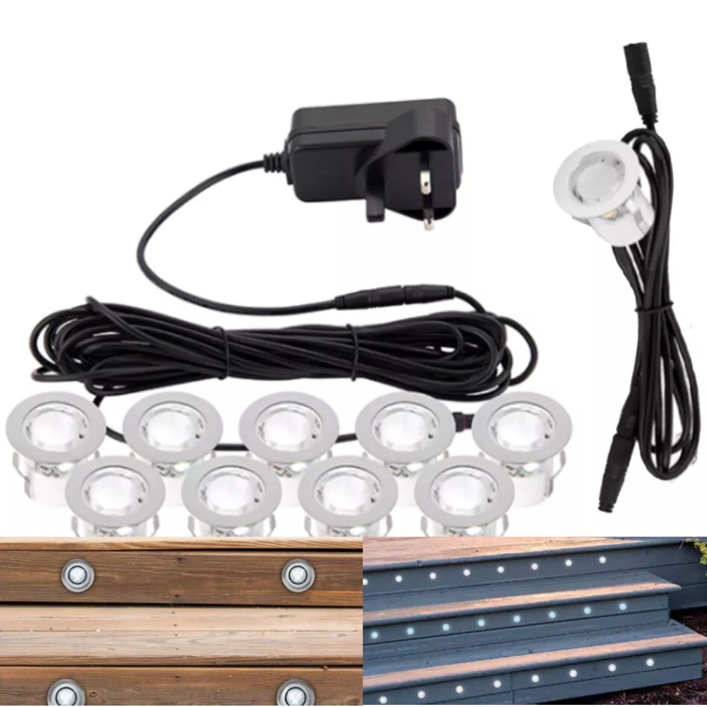 Saxby 30mm IP44 CCT LED Decking Deck Plinth Kit Lights - Set of 10