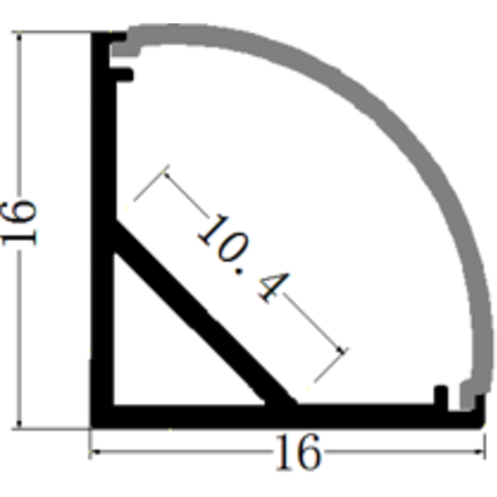 Knightsbridge 1M / 2M Aluminium Strip Tape Profile - Surface Corner Mounted