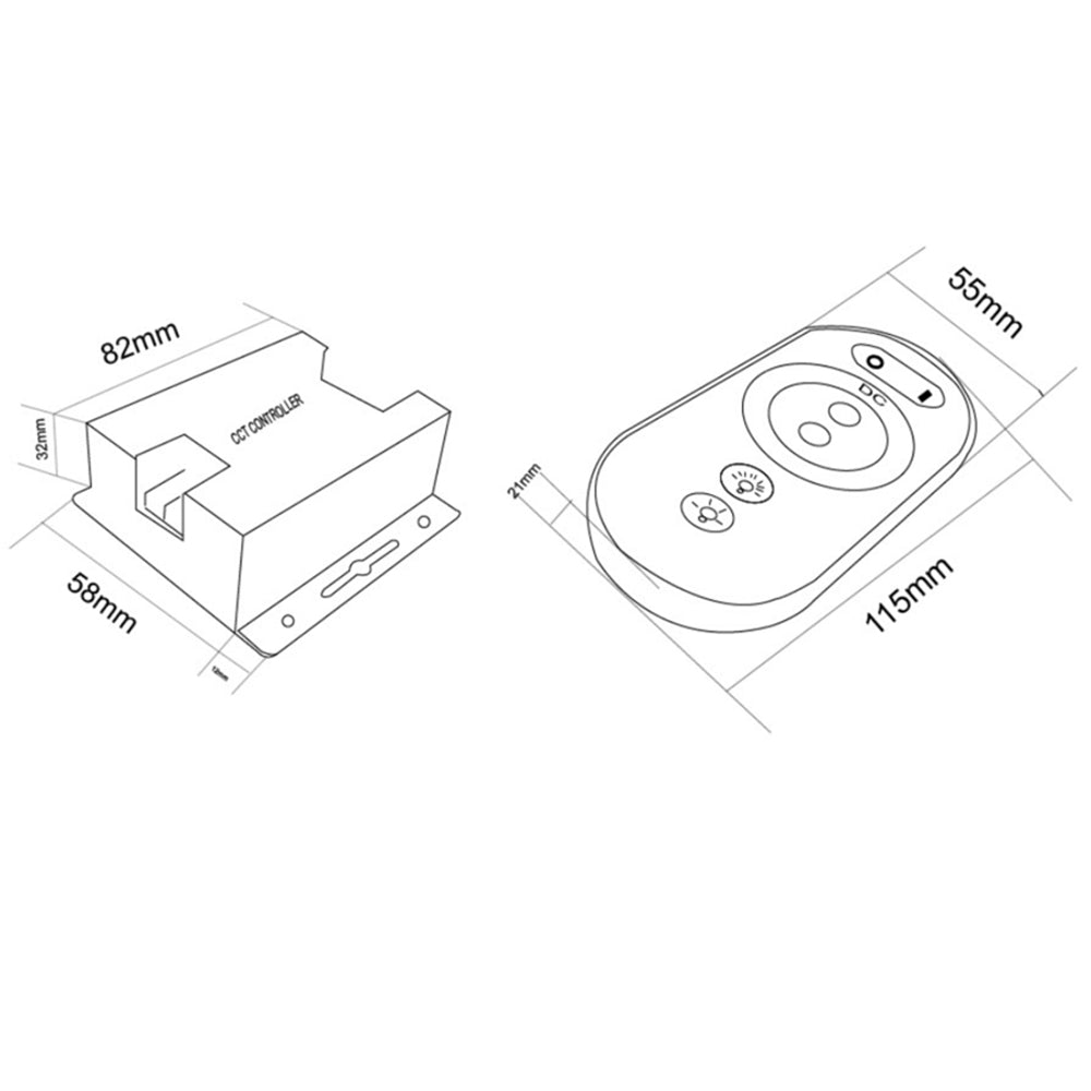 Knightsbridge 12V / 24V RF Controller and Touch Remote - Dimmer Single Colour