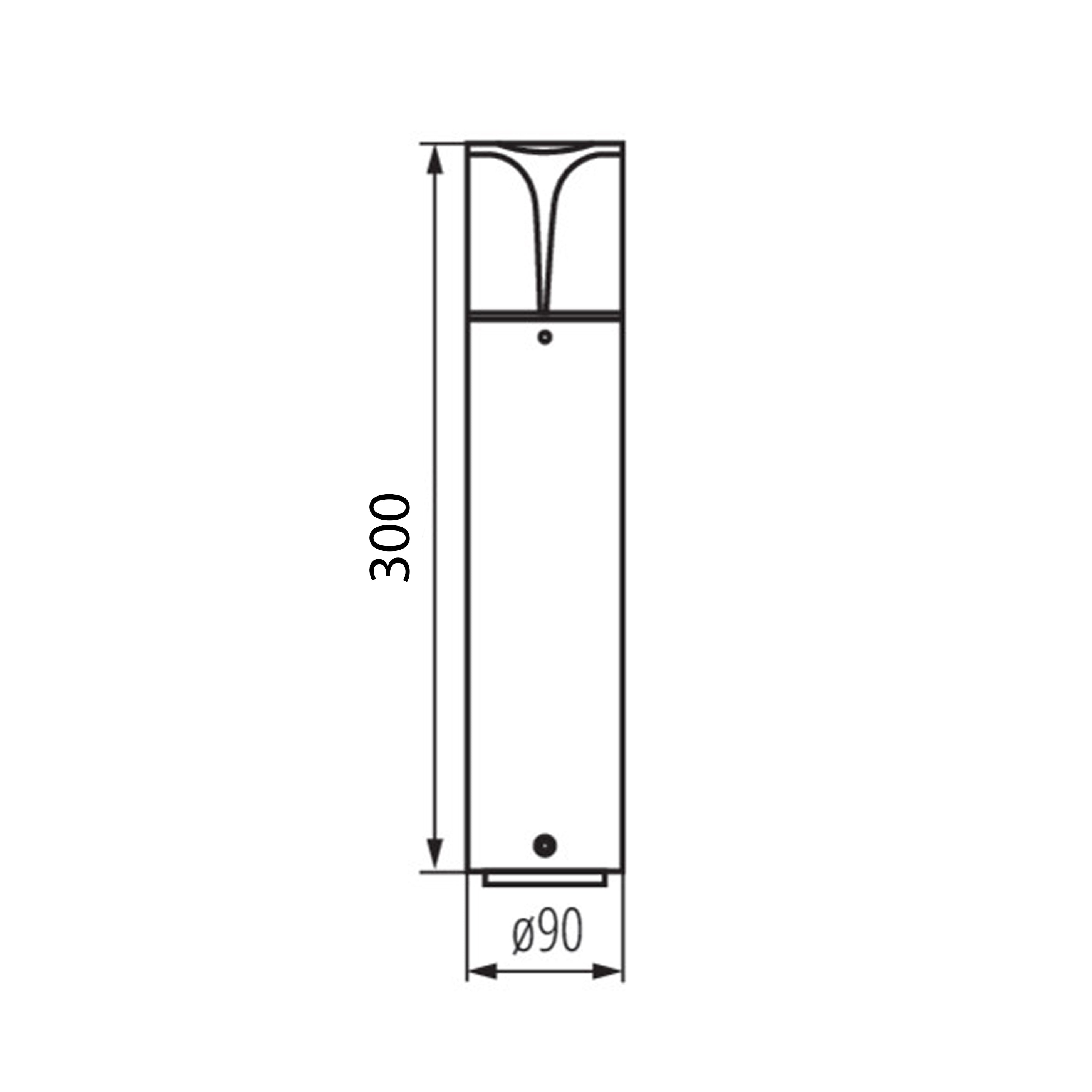 Kanlux PRESO 30 GR Garden Lamp Post | 30cm Graphite Waterproof Outdoor LED Light IP44
