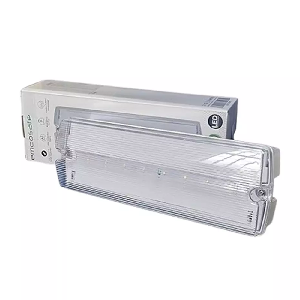 EMCO 5W LED Bulkhead Maintained or Non Emergency Fire Exit IP65 3hr Backup Light