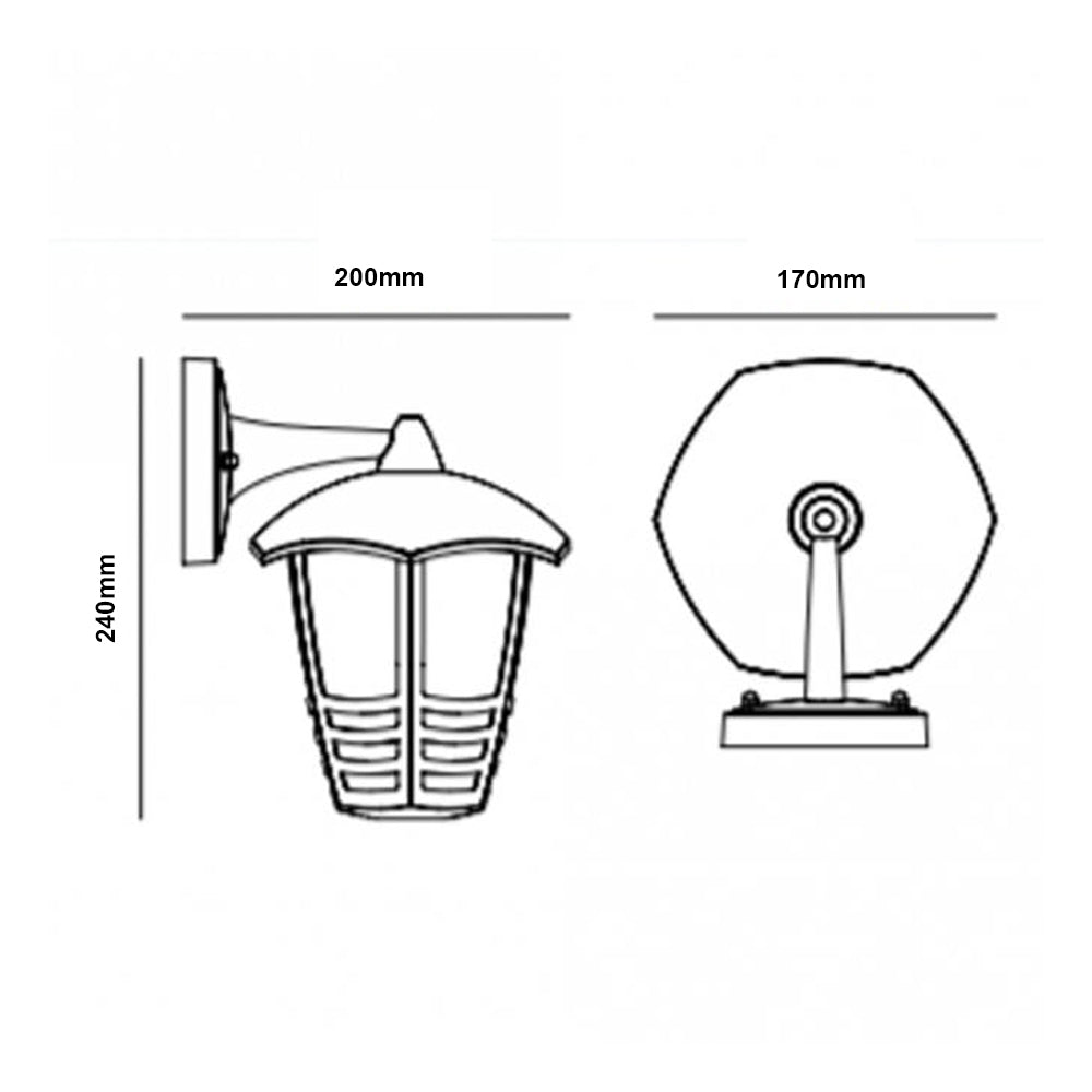 FORUM Perdita Wall Mounted 6-sided Black Lantern Light G9-IP44