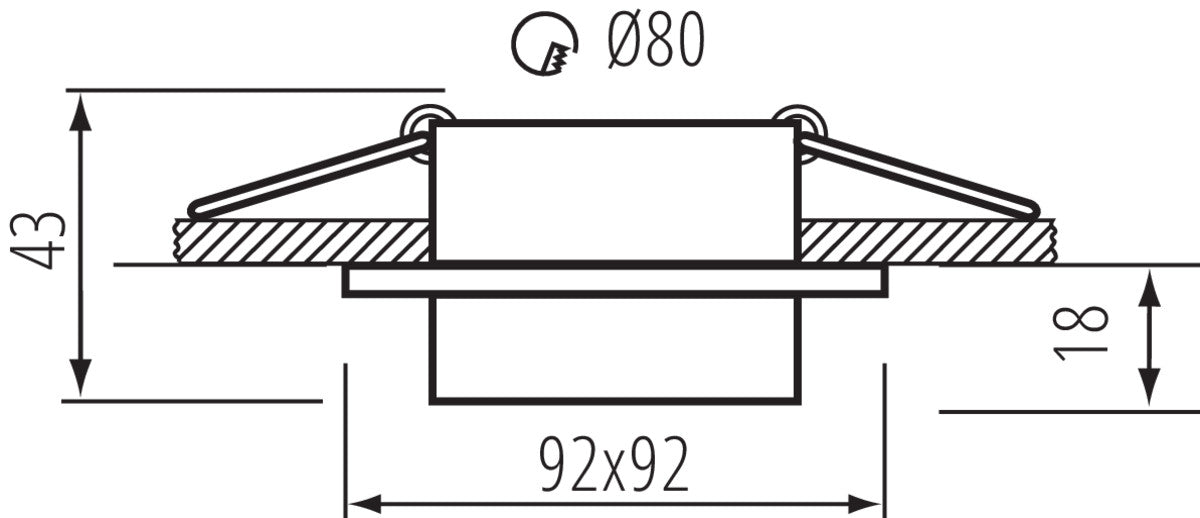 Kanlux LONVI Ceiling Mounted Square GU10 Decorative Spot Light FItting