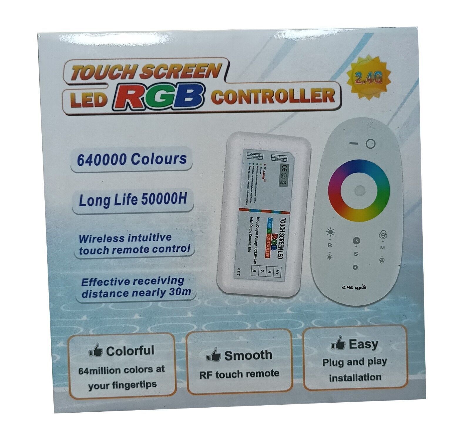 2.4G RF Remote Touch Controller Receiver 5050 3528 RGB LED Flexible Strip Tape