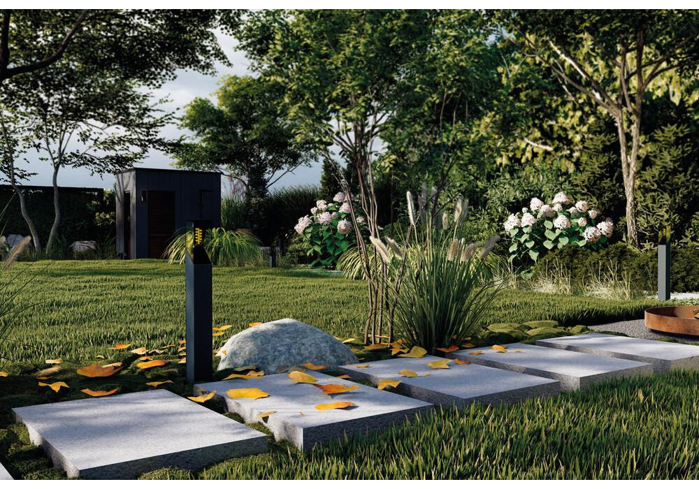 Kanlux LAVEN 80 GR Outdoor Garden Post Light | Graphite Finish E27 LED Compatible Waterproof IP44