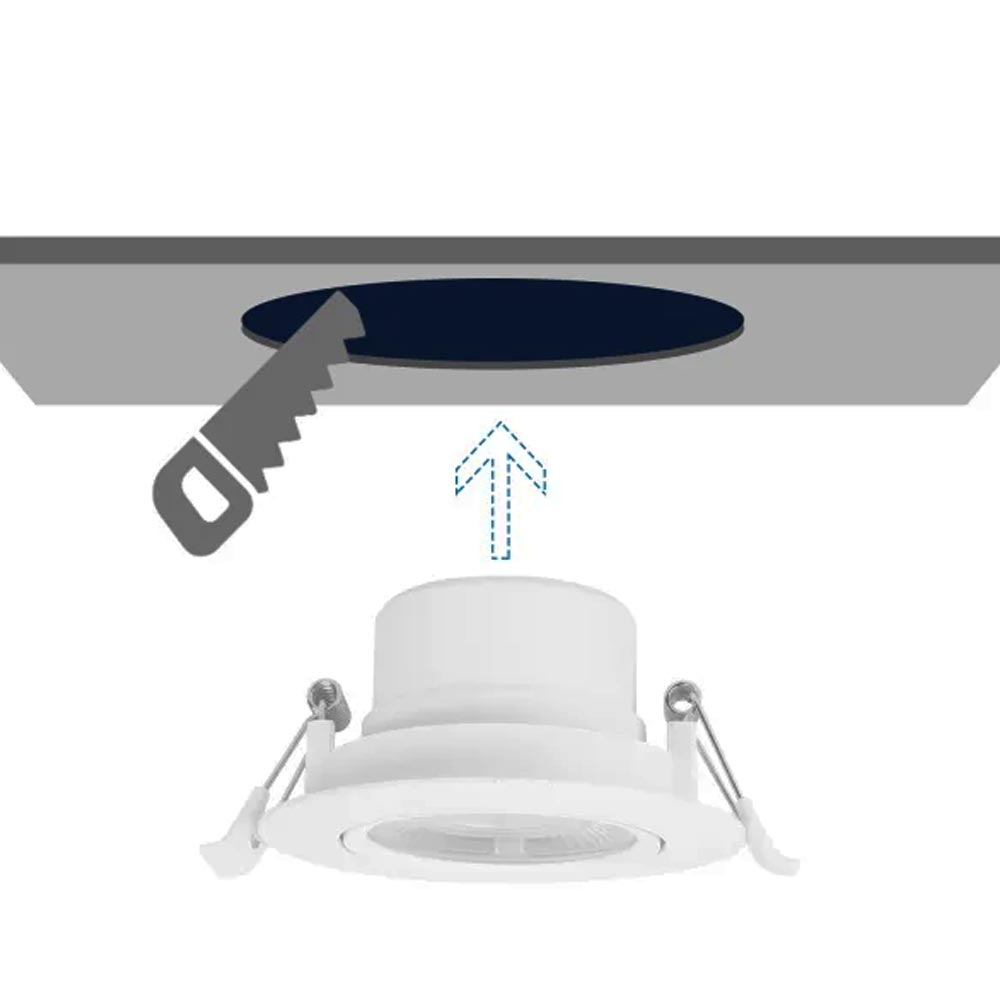 Aigostar 7W LED Light Round Recessed Ceiling Mounted Adjustable Spotlight Downlight Tilt Angle Daylight 6500K