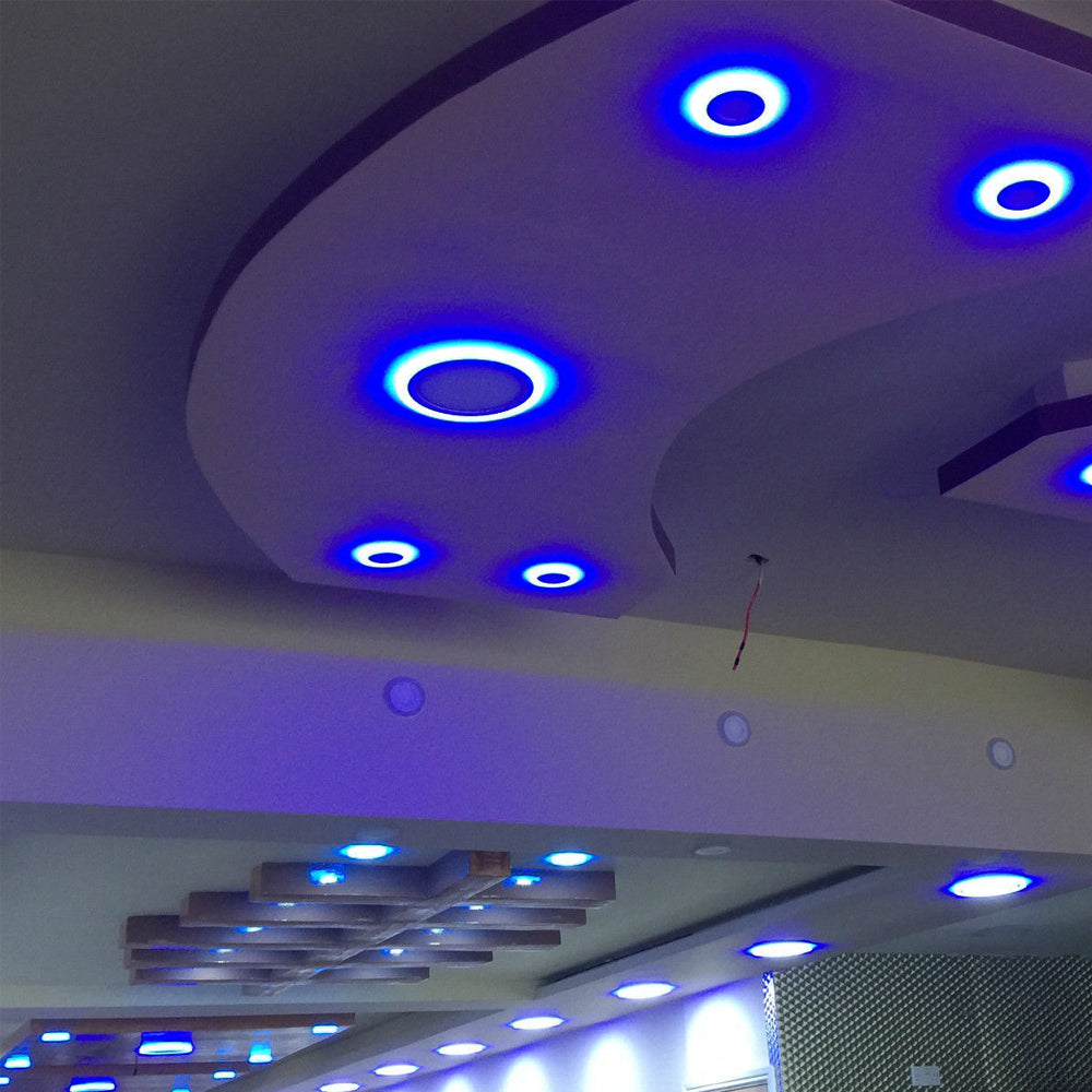 LED Bicolor Slim Panel Light Ceiling Down Lights 3 Mode Dual Colour Blue White