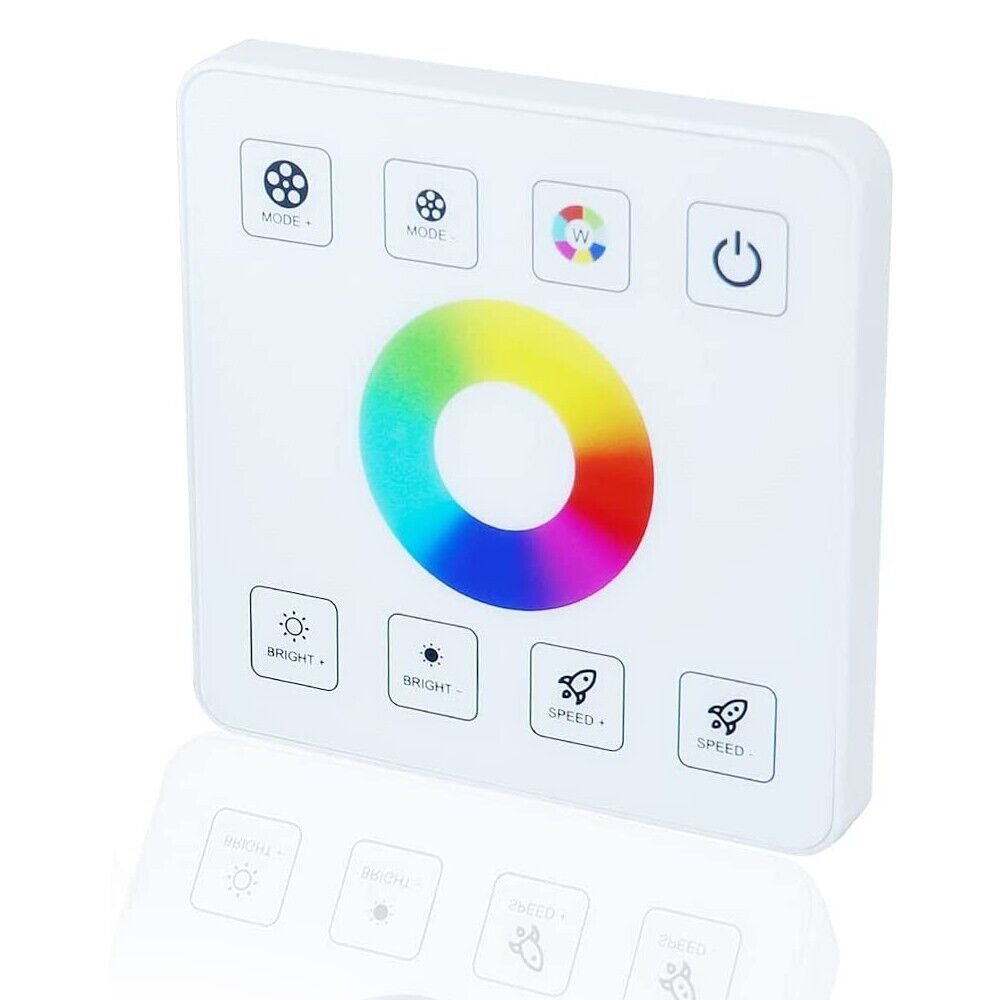 Wireless RF Wall Mounted LED Wall Controller, Smart Touch Panel with RGB Dimmer Controller, LED Controller for DC 5-24V 3528 2835 5050 RGB LED Strips, Sensitive Touching