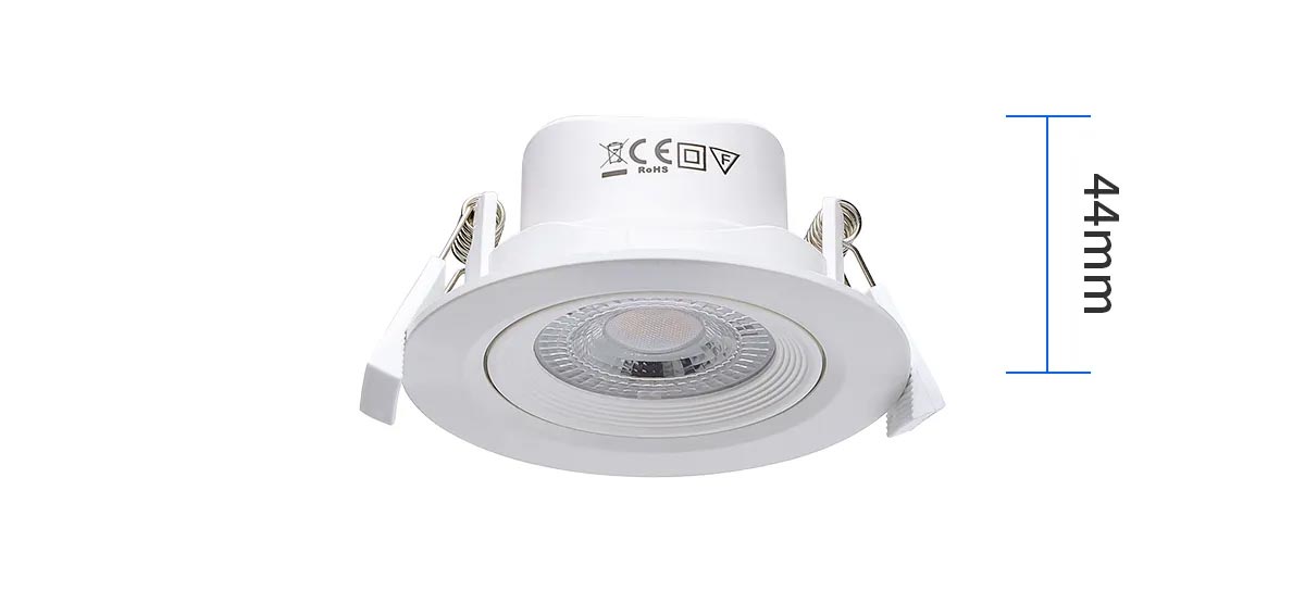 Aigostar 7W LED Light Round Recessed Ceiling Mounted Adjustable Spotlight Downlight Tilt Angle Daylight 6500K