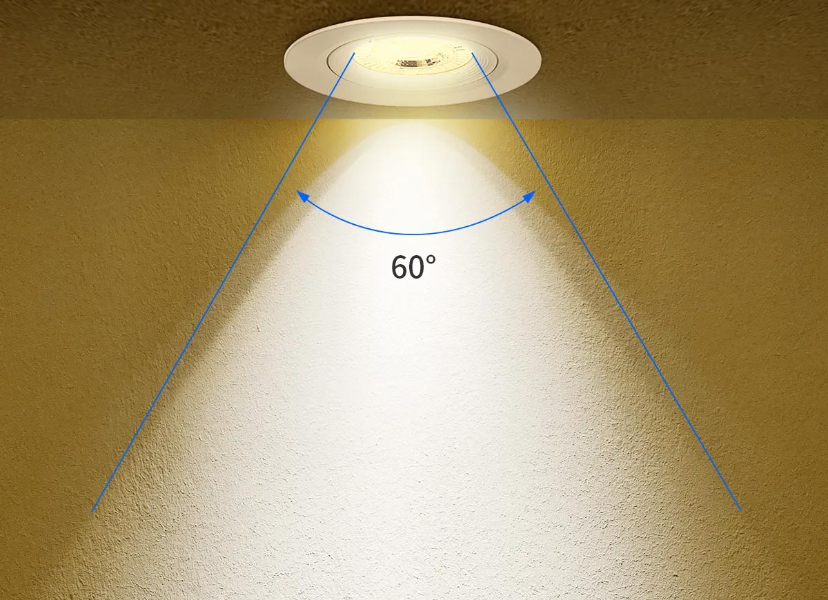 Aigostar 7W LED Light Round Recessed Ceiling Mounted Adjustable Spotlight Downlight Tilt Angle Daylight 6500K