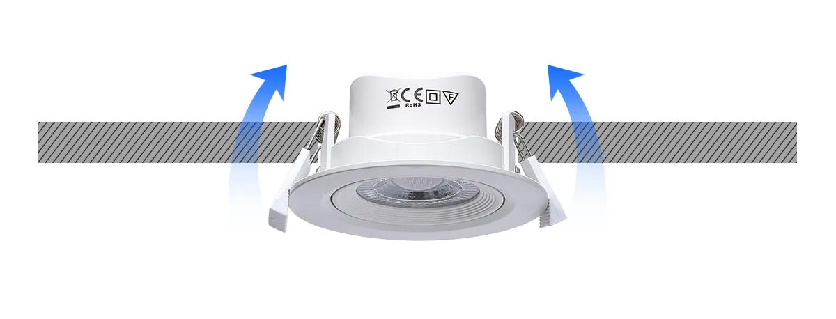 Aigostar 7W LED Light Round Recessed Ceiling Mounted Adjustable Spotlight Downlight Tilt Angle Daylight 6500K