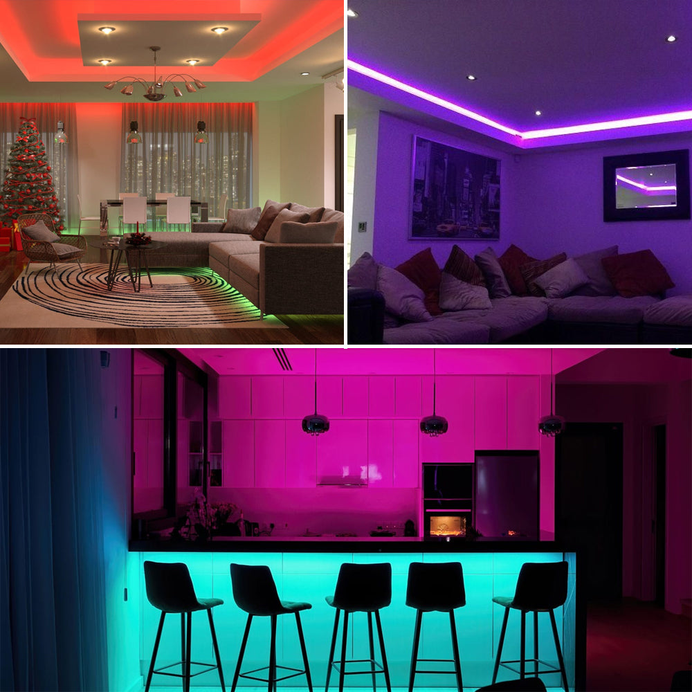 Manningham 24V 14.4w/m 25meter Roll IP65 10mm LED RGB Strip Light Tape Rope Colour Changing Mood Lighting Full Room Ceiling Roll