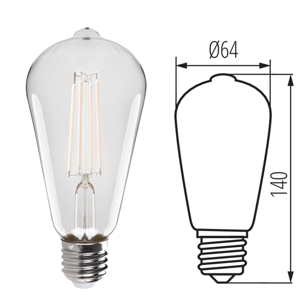 Kanlux XLED White Filament E27 LED Light Bulb A60 ST64 C35 G45 Warm White
