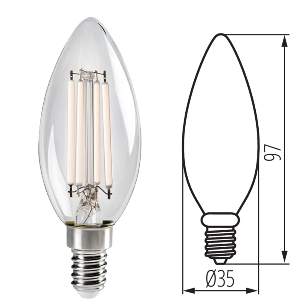 Kanlux XLED White Filament E27 LED Light Bulb A60 ST64 C35 G45 Warm White