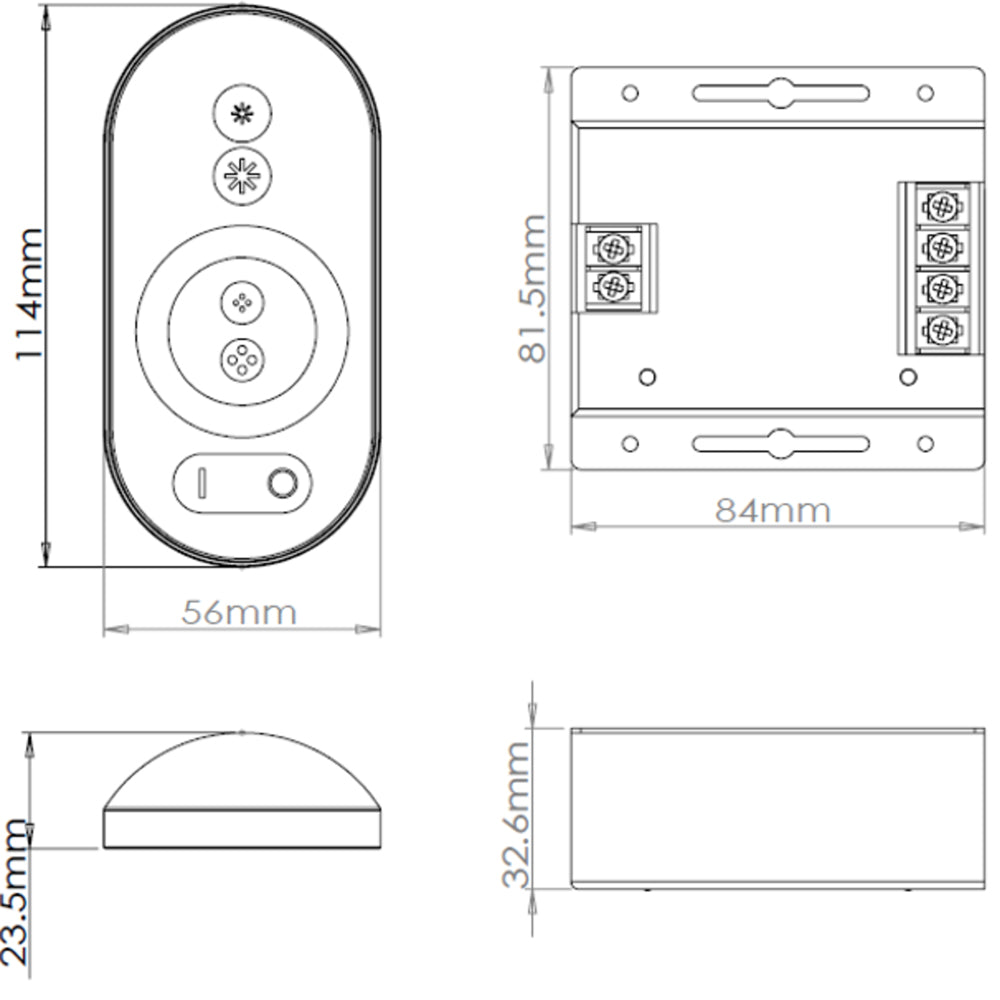 Knightsbridge 12V / 24V RF Controller and Touch Remote - RGB - Multi Colour Changing