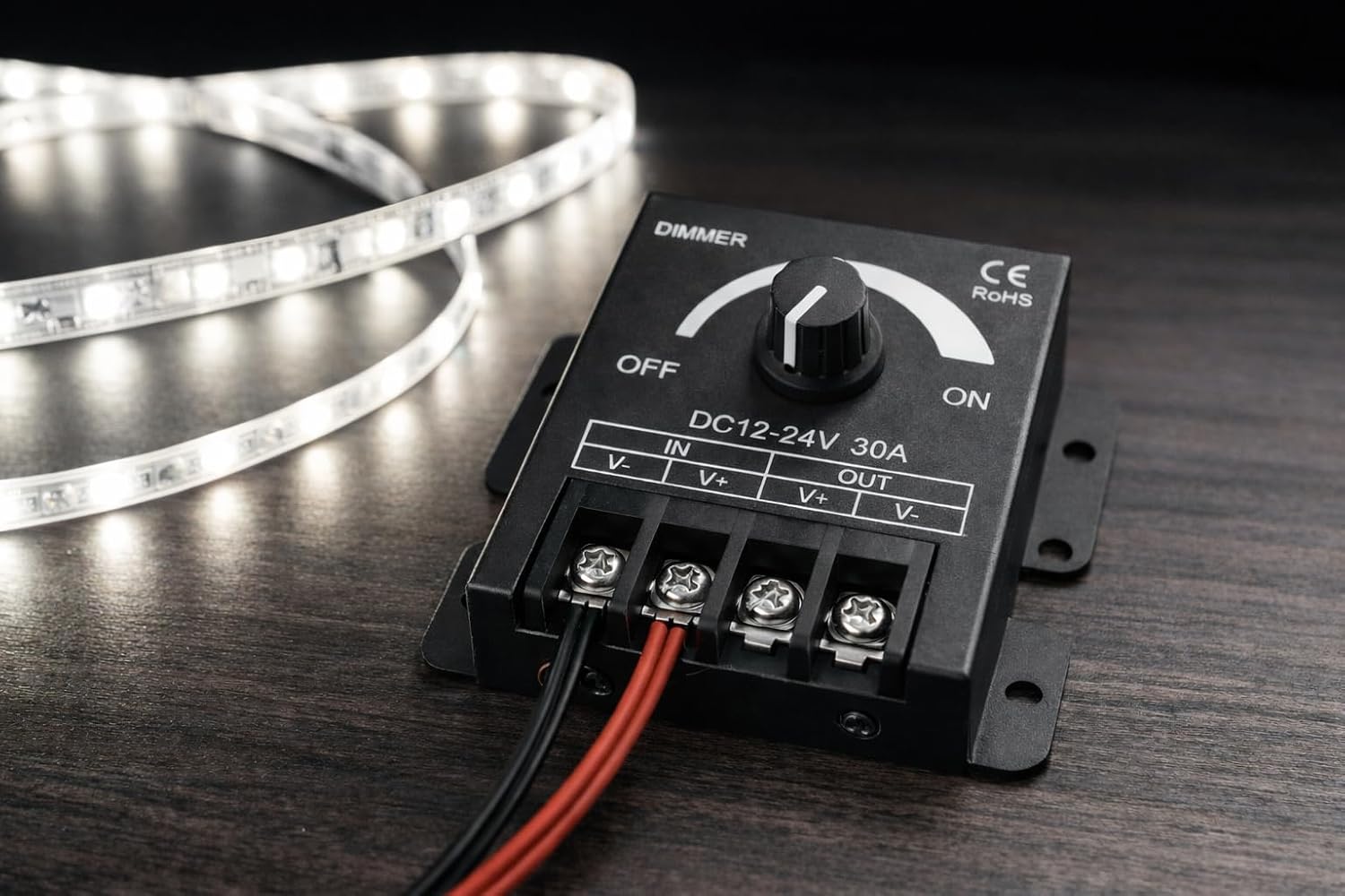 DC12-24V Rotary LED Dimmer Module Analogue Brightness Controller LED Strip Light
