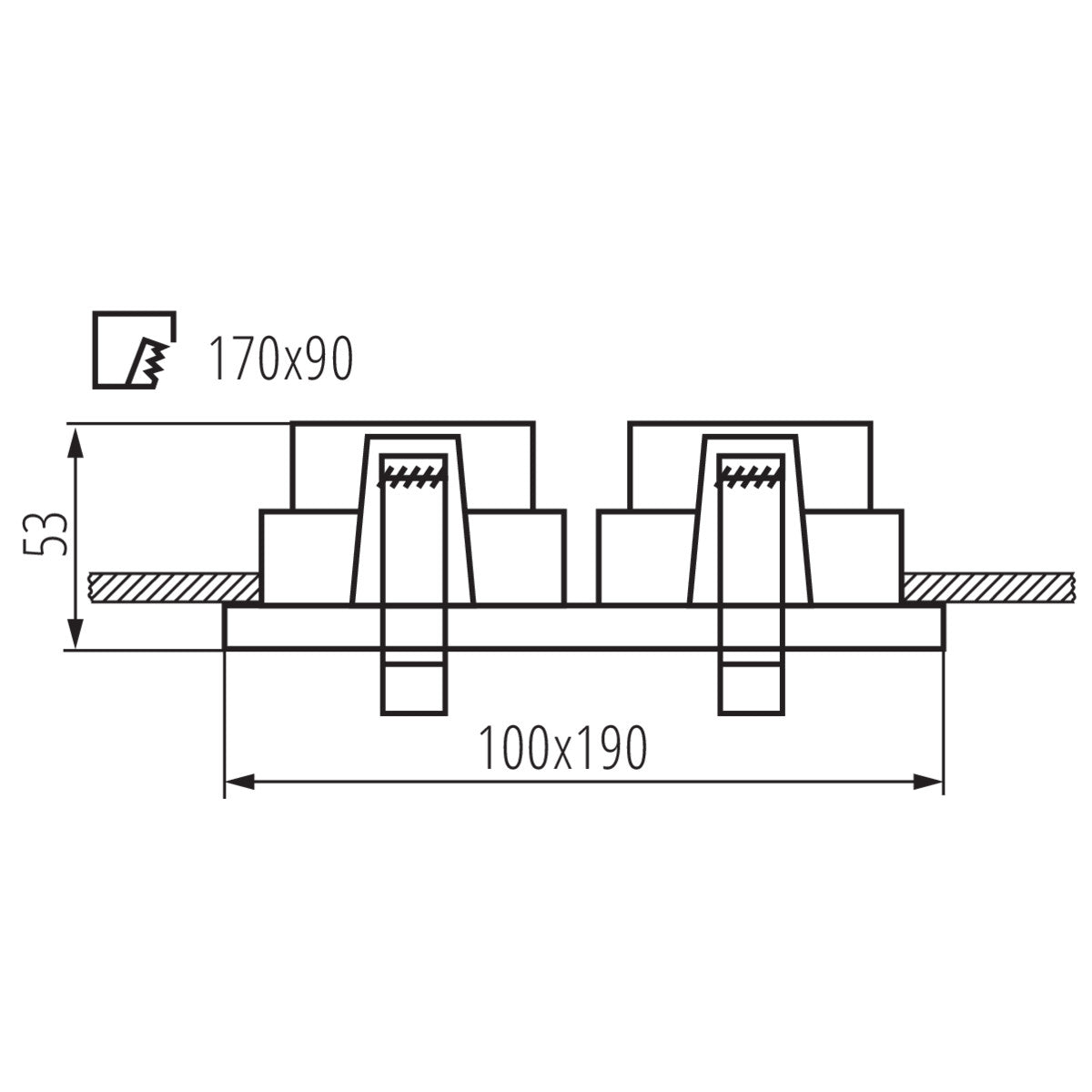 Kanlux REUL Ceiling Recessed Mounted GU10 Square Single Double Spot Light Fitting Lighting
