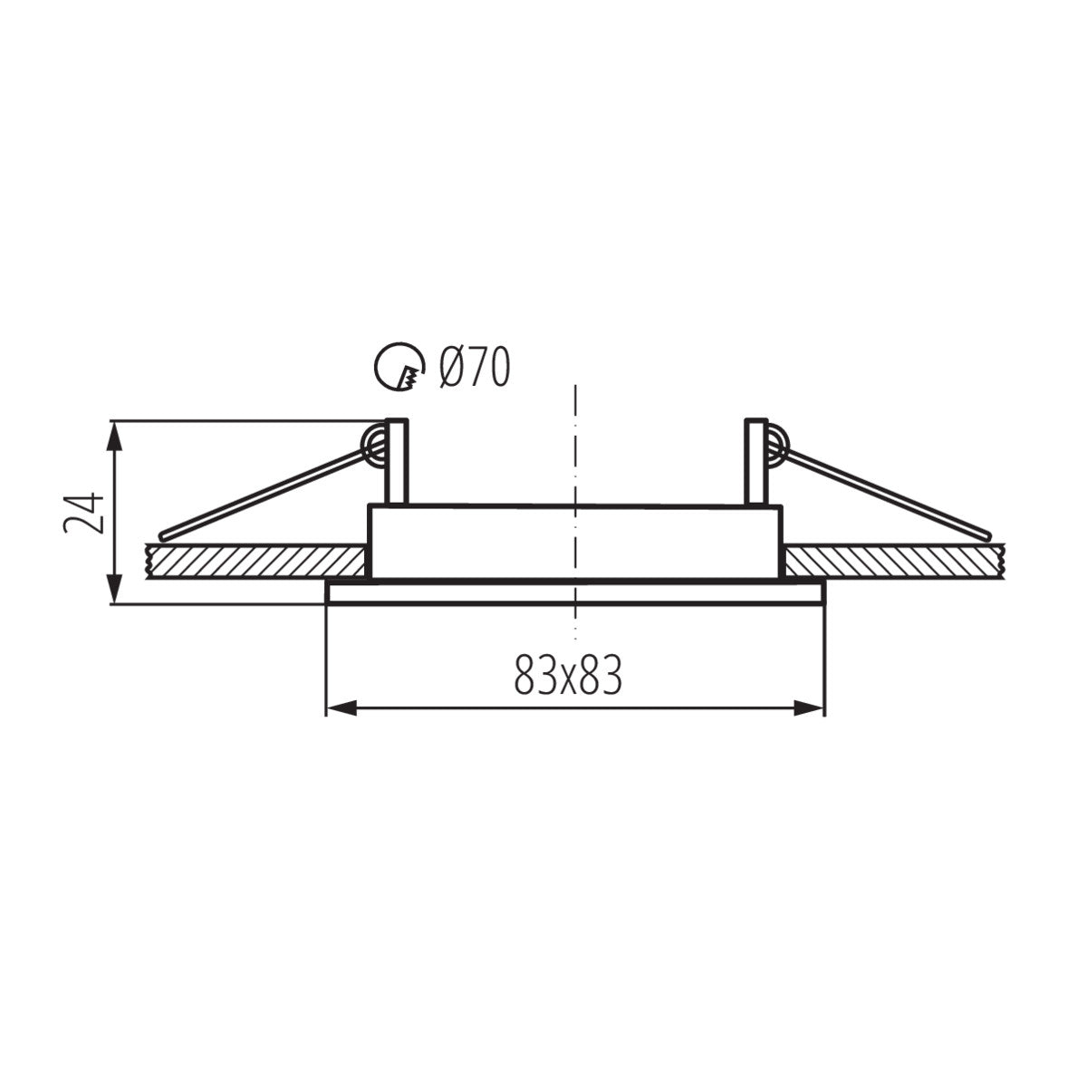 Kanlux ALOR Ceiling Recessed Mounted GU10 Spot Light - Fixed / Tilt - Round Square