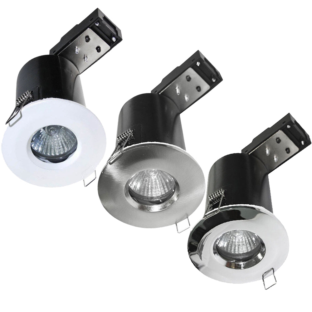 Lumilife Fixed IP65 Waterproof Fire Rated GU10 Ceiling Recessed Spot Light Fitting