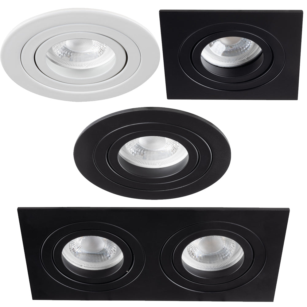 Kanlux SEIDY GU10 Ceiling Recessed Spot Light Fitting Black / White Colour Option