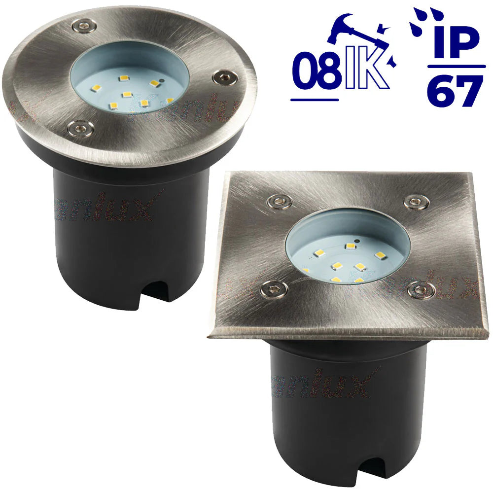 Kanlux GORDO N 1W LED In-Ground Luminaire | IP67 Overrun Light | Cool Daylight White 6500K
