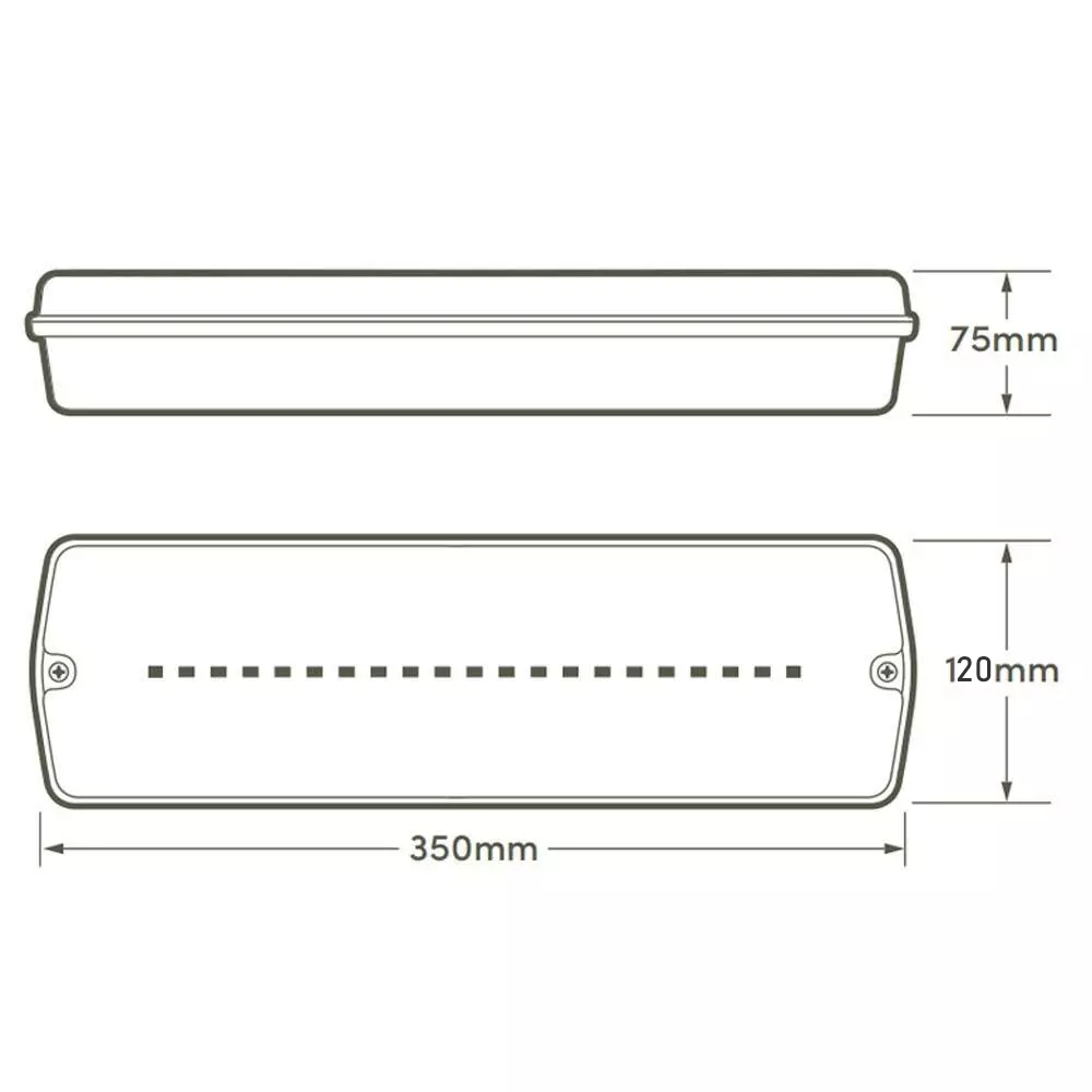 Hi-Spec 5W IP65 LED Emergency Fire Exit Bulkhead Light Maintained or Non 3HR NM3