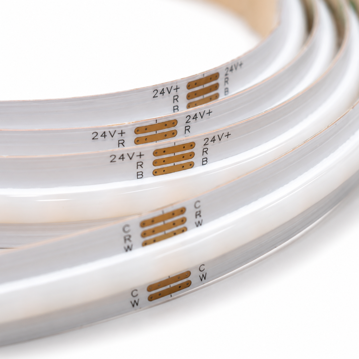 24V RGB+CCT COB LED Strip Light – Colour Changing Dotless Tape, Tunable White 2700K–6500K, 1m–100m