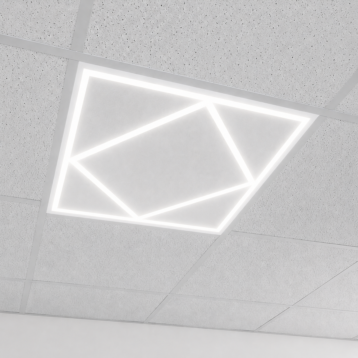 Manningham Lighting 600x600 LED Diamond Lattice Edge Lit Frame Ceiling Recessed Panel Light