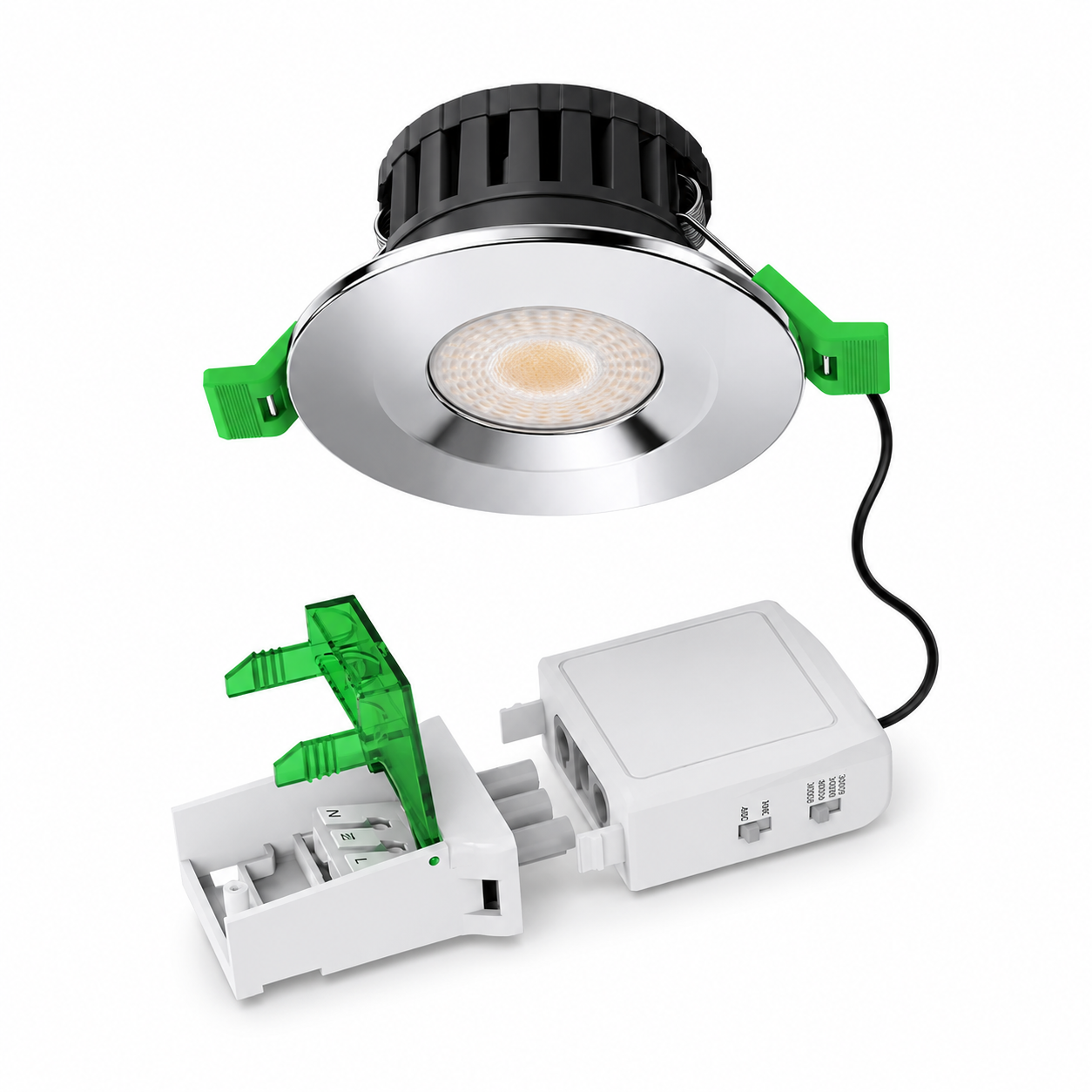 V-TAC IP65 Fire Rated LED Downlight – Dimmable Multi CCT & Wattage, Insulation Coverable, Choice of Bezels